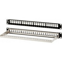 Hyperline PPBL3-19-24-SH-RM Модульная патч-панель 19", 24 порта, Flat Type, 1U, для экранированных и неэкранированных модулей KJ2(C6A), KJ5, KJE, KJNE, с задним кабельным организатором (без модулей)