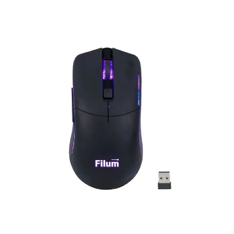Мышь Wireless Filum FL-GMW05-BK-L оптическая USB/BT 6 кл., DPI: 10000, аккумулятор 600 mAh черная, Windows XP/Vista/7/8/10, MacOS