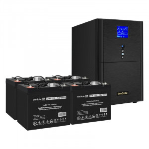 Exegate EX296865RUS Комплект ИБП EX295990RUS + батарея 55Ач EX285667RUS 4шт (инвертор, синус, для котла) SineTower SZ-3000.LCD.AVR.3SH.1C13.RJ.USB <3000VA/2400W, чистый синусоида, LCD дисплей, AVR, 3*