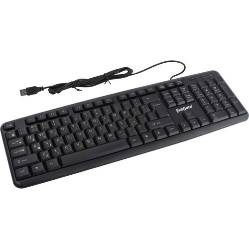 Exegate EX279938RUS Клавиатура Exegate LY-331L2, <USB, шнур 2,2м, черная,  104кл, Enter большой>, Color box