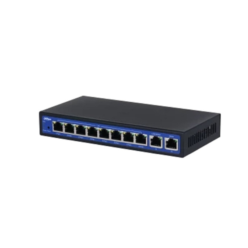 DAHUA DH-EAC10-P Wi-FI контроллер, 8xRJ45 1Gb (PoE), 2xRJ45 1Gb (uplink), суммарно до 64Вт, управление до 10 точек доступа серии EAP