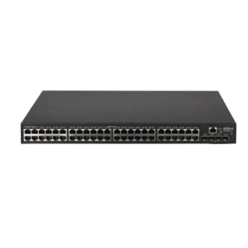 DAHUA DH-S5500-48GT4XF-E 52-портовый управляемый коммутатор агрегации L3, 48xRJ45 1Gb, 4xSFP 10Gb, коммутация 176Гбит/с, MAC-таблица 16К