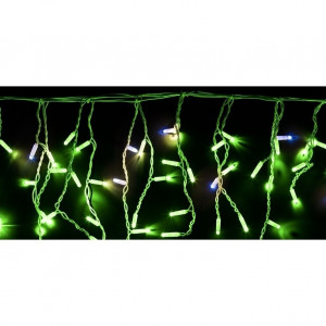 Neon-night 255-164 Гирлянда "Айсикл" 4,8х0,6 м, с эффектом мерцания, белый ПВХ, 176LED, цвет: Зелёный, 220В