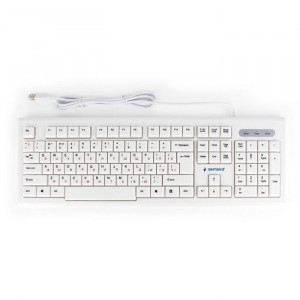 Клавиатура Gembird KB-8354U,{USB, бежевый/белый, 104 клавиши, кабель 1,45м}					
