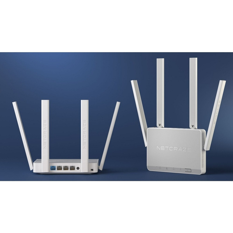 Netcraze Speedster (NC-3013) Гигабитный интернет-центр с Mesh Wi-Fi 5 AC1200, 4-портовым Smart-коммутатором и переключателем режима роутер/ретранслятор Netcraze Speedster (NC-3013) Гигабитный интернет-центр с Mesh Wi-Fi 5 AC1200, 4-портовым Smart-коммутатором и переключателем режима роутер/ретранслятор