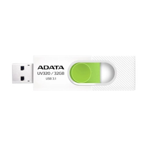 Флеш Диск A-DATA 32GB <AUV320-32G-RWHGN> UV320, USB 3.2, белый/зеленый