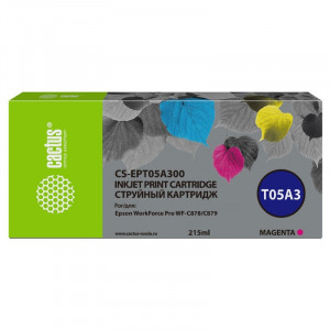 Картридж струйный Cactus CS-EPT05A300 T05A3 пурпурный (215мл) для Epson WorkForce Pro WF-C878/C879