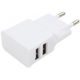 Cablexpert Адаптер питания 100/220V - 5V USB 2 порта, 2.1A, белый (MP3A-PC-11 )
