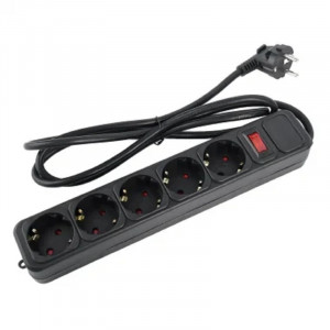 Perfeo сетевой фильтр "REAL POWER", 1,8м, 5 розеток, 16А, 3500 Вт, тройная защита, черный. [PF_E1499]