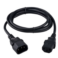 Гарнизон Кабель питания C13-C14, 3x0.75мм2, 10А, CCA, с заземлением, 1.8м, черный, пакет (GPC-189-0.75-1.8M)