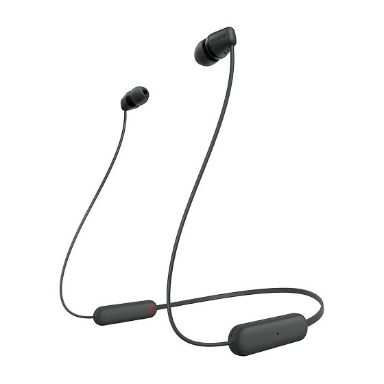 Гарнитура вкладыши Sony WI-C100 черный беспроводные bluetooth шейный обод