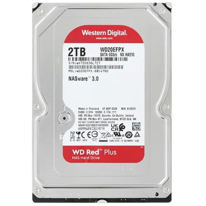 2TB WD Red Plus (WD20EFPX) {Serial ATA III, 5400- rpm, 64Mb, 3.5"}