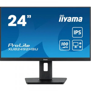 LCD IIYAMA 23.8" XUB2492HSU-B6 {IPS 1920x1080 100Hz 1ms 250cd 8bit(6bit+FRC) HDMI2.0 DisplayPort1.2 4xUSB3.2 HAS Pivot 2x2W}