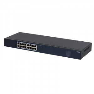DAHUA DH-SF1016 16-портовый неуправляемый коммутатор, 16xRJ45 100Mb, коммутация 3.2 Гбит/с, MAC-таблица 8К, металл DAHUA DH-SF1016 16-портовый неуправляемый коммутатор, 16xRJ45 100Mb, коммутация 3.2 Гбит/с, MAC-таблица 8К, металл