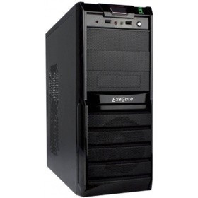 Exegate EX278399RUS Корпус Miditower Exegate XP-329S Black, ATX, <XP500, Black,120mm>, 2*USB, Audio
