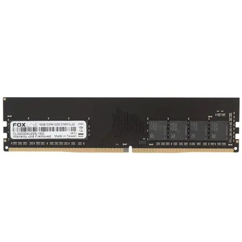 Память оперативная/ Foxline DIMM 16GB 3200 DDR4 CL22 (2Gb*8)