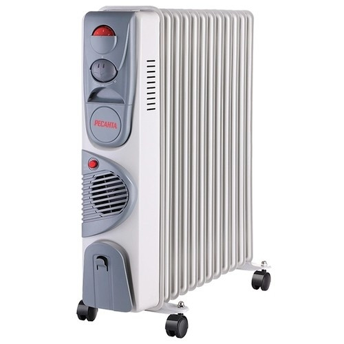 Ресанта ОМ-12НВ [67/3/12] Масляный радиатор { 2,4кВт с вентилятором, 450?240?630, 12 секций,10,кг }