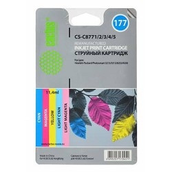CACTUS C8771/2/3/4/5 Картридж струйный Cactus CS-C8771/2/3/4/5 многоцветный для №177 HP PhotoSmart 3213/3313/8253 (11,4ml) Комплект цветных картриджей