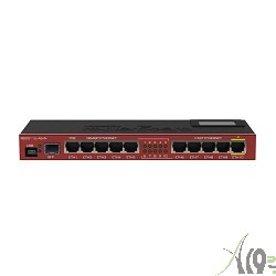 MikroTik RB2011UiAS-IN RouterBOARD роутер для помещений: 10 Ethernet (5 Gigabit), 1 SFP, 128 МБ RAM, сенсорный дисплей и раздача PoE-питания