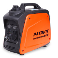 Генератор инверторный Patriot 1000i [474101025] {Двигатель 4т, АИ-92, 40сс,мощность рабочая/максимальная -0,7/0,9 кВт, объём бака - 2,1 л, 1 розетка Euro 16A,  вес 8,5 кг}
