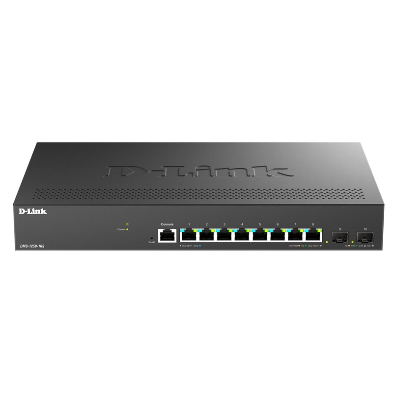 D-Link DMS-1250-10S/A1A/6KV Управляемый L2 коммутатор с 8 портами 10/100/1000/2.5GBase-T и 2 портами 10GBase-X SFP+ D-Link DMS-1250-10S/A1A/6KV Управляемый L2 коммутатор с 8 портами 10/100/1000/2.5GBase-T и 2 портами 10GBase-X SFP+