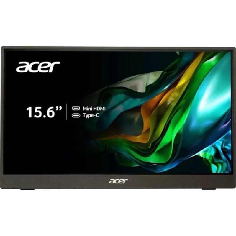 LCD Acer 15.6" PM161QJbmiuux  Portable monitor {IPS 1920x1080 60Hz 6ms 250cd 800:1 mini HDMI 2xUSB Type-C Speakers 1Wx2 VESA}
