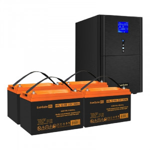 Exegate EX296874RUS Комплект ИБП EX295990RUS + батарея 100Ач EX285656RUS 4шт (инвертор, синус, для котла) SineTower SZ-3000.LCD.AVR.3SH.1C13.RJ.USB <3000VA/2400W, чистый синусоида, LCD дисплей, AVR, 3