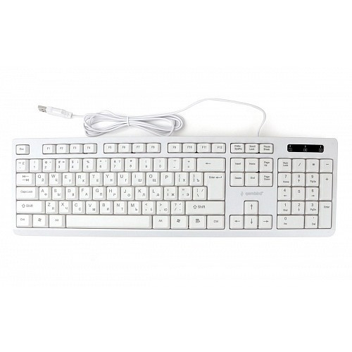 Клавиатура Gembird KB-8355U,{USB,белый, 104 клавиши, кабель 1,5м}					