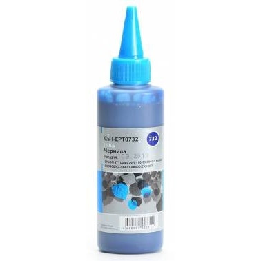 Cactus CS-I-EPT0732 Чернила для Epson St С79/C110/СХ3900/CX4900/CX5900, голубой, 100 мл.