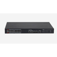 DAHUA DH-S4220-16GT-190 16-портовый гигабитный управляемый коммутатор с PoE, уровень L2, 16xRJ45 1Gb PoE, 2xRJ45 1Gb, 2xSFP 1Gb, суммарно до 190Вт, коммутация 56 Гбит/с, MAC-таблица 8к DAHUA DH-S4220-16GT-190 16-портовый гигабитный управляемый коммутатор с PoE, уровень L2, 16xRJ45 1Gb PoE, 2xRJ45 1Gb, 2xSFP 1Gb, суммарно до 190Вт, коммутация 56 Гбит/с, MAC-таблица 8к