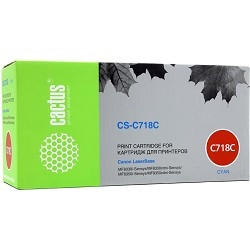 Картридж Cactus CS-C718С для принтеров Canon LBP-7200, голубой, 2900стр.