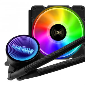 Exegate EX293455RUS Комплект водяного охлаждения ExeGate BlackWater-120V2.PWM.RGB (RGB подсветка, LGA2066/2011/1366/1150/1151/1155/1156/1200/1700/AM4/FM1/FM2/FM2+/AM2/AM2+/AM3/AM3+, TDP 150W, Fan 120m