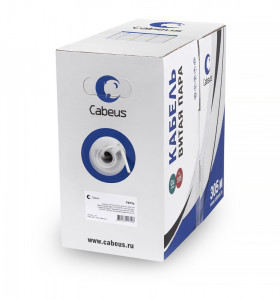 Cabeus UTP-4P-Cat.6-SOLID-LSLTx-GY Кабель витая пара UTP (U/UTP), категория 6, 4 пары (23 AWG), одножильный, нг(А)-LSLTx, серый (305 м), системная гарантия 25 лет