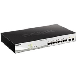 D-Link DGS-1210-10MP/F1A Настраиваемый коммутатор WebSmart с 8 портами 10/100/1000Base-T и 2 портами 1000Base-X SFP (8 портов с поддержкой PoE 802.3af/802.3at (30 Вт), PoE-бюджет 130 Вт)