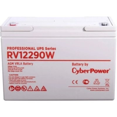 CyberPower Аккумуляторная батарея RV 12290W (12В/76 Ач), клемма М6, ДхШхВ 259х168х208мм, вес 30,4кг, срок службы 10 лет