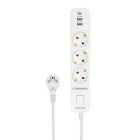 Гарнизон Сетевой фильтр EPS-3-CU2-W-2 2.0 Мультипорт 3р, 10А, 1xType-C PD, 2 х USB QC, 2м, ур.защиты 2+, белый, пак (21448)
