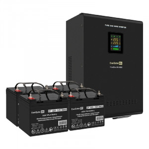 Exegate EX296656RUS Комплект ИБП EX296004RUS + батарея 33Ач EX282974RUS 4шт (инвертор, синус, для котла, настенный) FineSine SX-5000.LCD.AVR.2SH.T <5000VA/3500W, чистая синусоида, цветной LCD-дисплей,