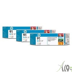 C9486A Тройная упаковка картриджей HP 91 со светло-голубыми чернилами, 3 х 775 ml  Multipack