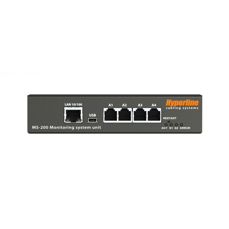 Hyperline MS-200 Блок мониторинга, подключение до 4 датчиков и 4 "сухих контакта"