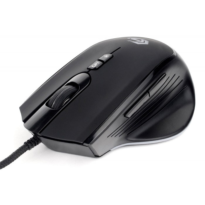 Gembird MG-570 USB {Мышь игровая, черный, 7 кн, 3200 DPI, 6 реж.подсв., кабель ткан 1.8м} 