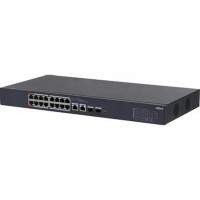 DAHUA DH-CS4218-16ET-135-V2 16-портовый PoE коммутатор управляемый  16 RJ45 10/100Мбит/с (PoE/PoE+/Hi-PoE/IEEE 802.3bt), 2  SFP/RJ45 10/100/1000Мбит/с (uplink); мощность PoE: порты 1~2 до 90Вт, порты 