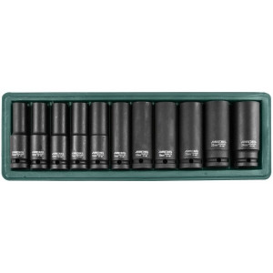 JONNESWAY S03AD4111S [47193] Набор головок торцевых ударных глубоких 1/2"DR, 10-24 мм, 11 предметов