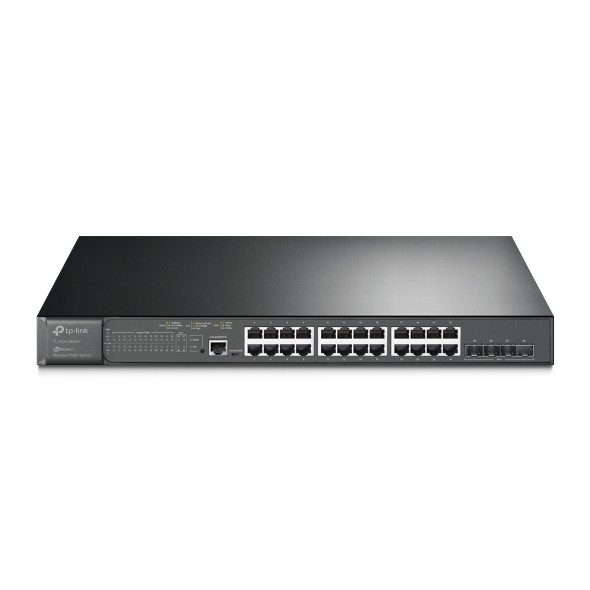 TP-Link TL-SG3428XMP JetStream 24-портовый гигабитный управляемый PoE+ коммутатор уровня 2+ с 4 SFP+ слотами 10GE SMB