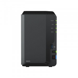 Synology DS223 Сетевое хранилище NAS, слоты 2x2.5"/3.5" SATA3, 1x1 Гбит/с, 3xUSB 3.X, Realtek RTD1619B/4x1.7 ГГц, DDR4 2Gb, 60W 