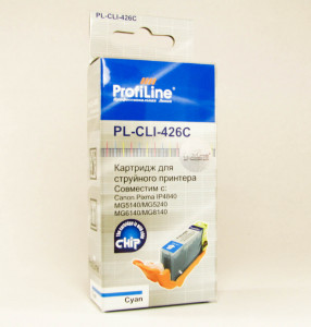CLI-426C (Cyan) Картридж для принтеров Canon Pixma IP4840/MG5140/MG5240/MG6140/MG8140 с чипом ProfiLine струйный