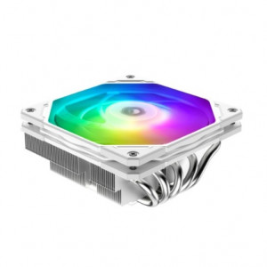 Cooler ID-Cooling IS-55 ARGB WHITE LGA1700/1200/115X/AM5/AM4 низкопрофильный высота 55mm (27шт/кор, TDP 125W, PWM, 5 тепл.трубок + медная база, ARGB FAN 120mm, белый) BOX