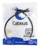 Cabeus PC-UTP-RJ45-Cat.5e-0.5m-BK Патч-корд U/UTP, категория 5е, 2xRJ45/8p8c, неэкранированный, черный, PVC, 0.5м