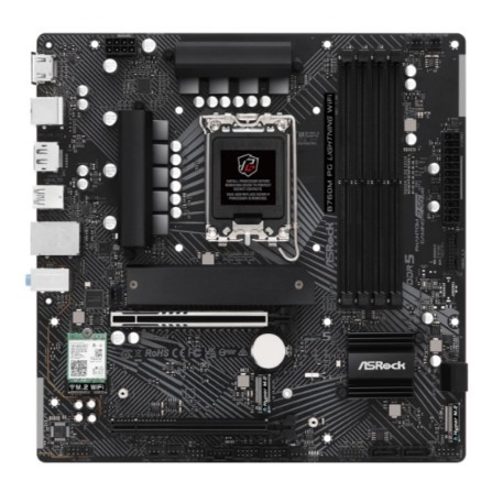 B760M PG LIGHTNING WIFI, Socket 1700, Intel®B760, 4xDDR5-4800, HDMI+DP, 2xPCI-Ex16, 1xPCI-Ex1, 4xSATA3(RAID 0/1/5/10), 3xM.2, 8 Ch Audio, 1x2.5GLan, (2+4)xUSB2.0, (3+2)xUSB3.2, (1+0)xUSB3.2 Type-C™, 1
