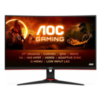 Монитор 27&quot; AOC CQ27G2SE Black-Red  (VA, изогнутый, 2560x1440, 165Hz, 1 ms, 178°/178°, 250 cd/m, 80M:1, +2xHDMI 2.0, +DisplayPort 1.4, +регулировка по высоте) 