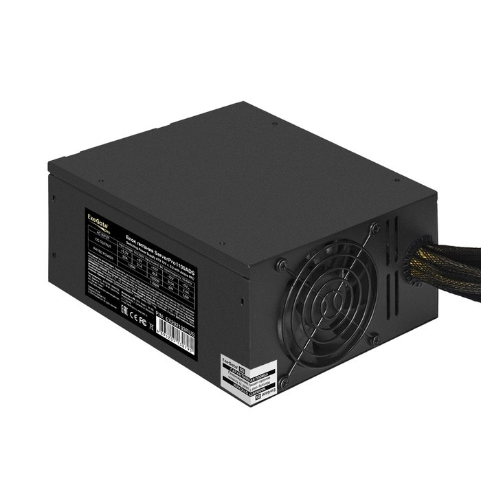 Exegate EX292193RUS Серверный БП 1100W ExeGate ServerPRO-1100ADS (ATX, APFC, КПД 82% (80 PLUS), 2x8cm fans, 24pin, 2x(4+4)pin, 2xPCIe, 10xSATA, 5xIDE, black)